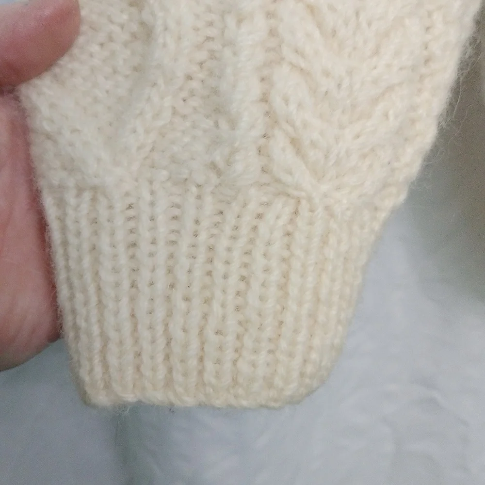 Antartex Woll Cream Cable Knit Cardigan - Picture 4 of 7